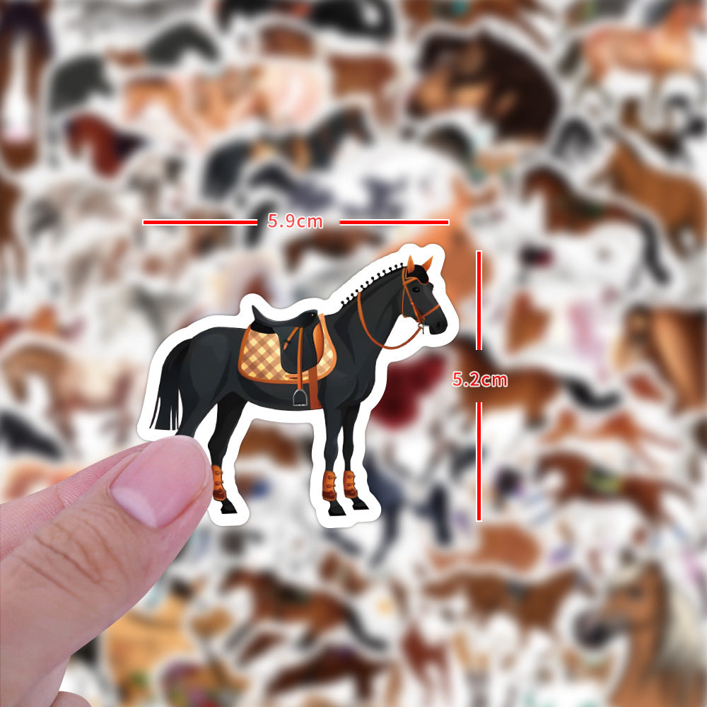 60pcs Horse Graffiti Stickers Pack Waterproof Vintage Bumper Stickers