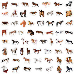 60pcs Horse Graffiti Stickers Pack Waterproof Vintage Bumper Stickers