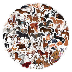 60pcs Horse Graffiti Stickers Pack Waterproof Vintage Bumper Stickers