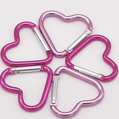 10pcs Heart Shaped Keychain Clips - Camping Hiking Backpack Accessories