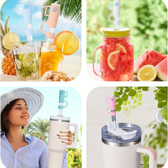 10pcs Colorful Straw Cover Caps For 30oz 40oz Tumbler