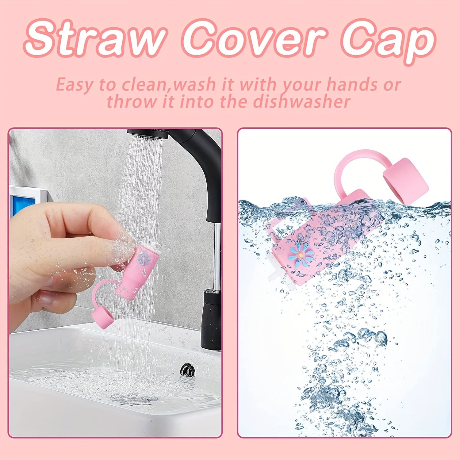 10pcs Colorful Straw Cover Caps For 30oz 40oz Tumbler