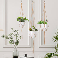 Greening Flower Pots Hemp Rope Hanging Nets Hand Woven