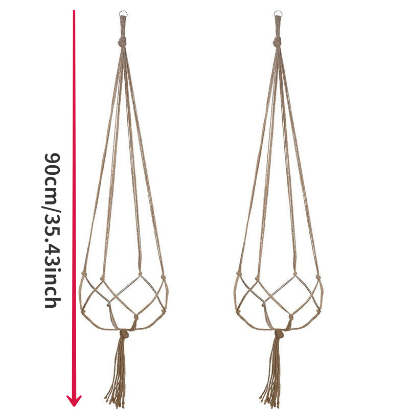 Greening Flower Pots Hemp Rope Hanging Nets Hand Woven