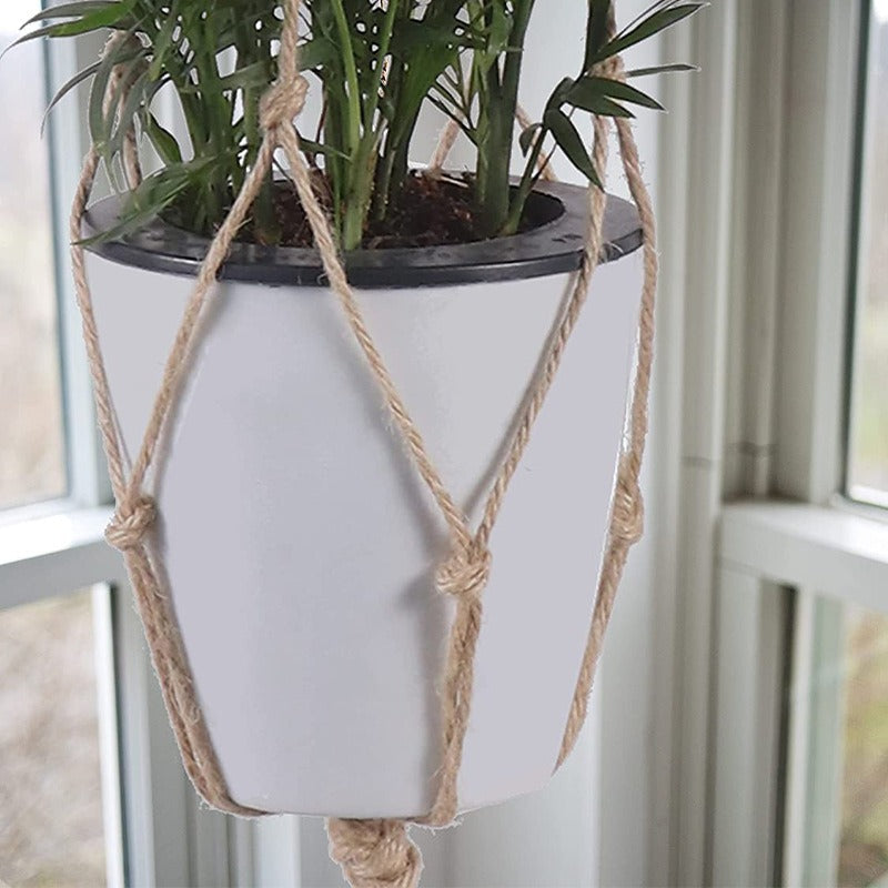 Greening Flower Pots Hemp Rope Hanging Nets Hand Woven