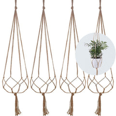 Greening Flower Pots Hemp Rope Hanging Nets Hand Woven