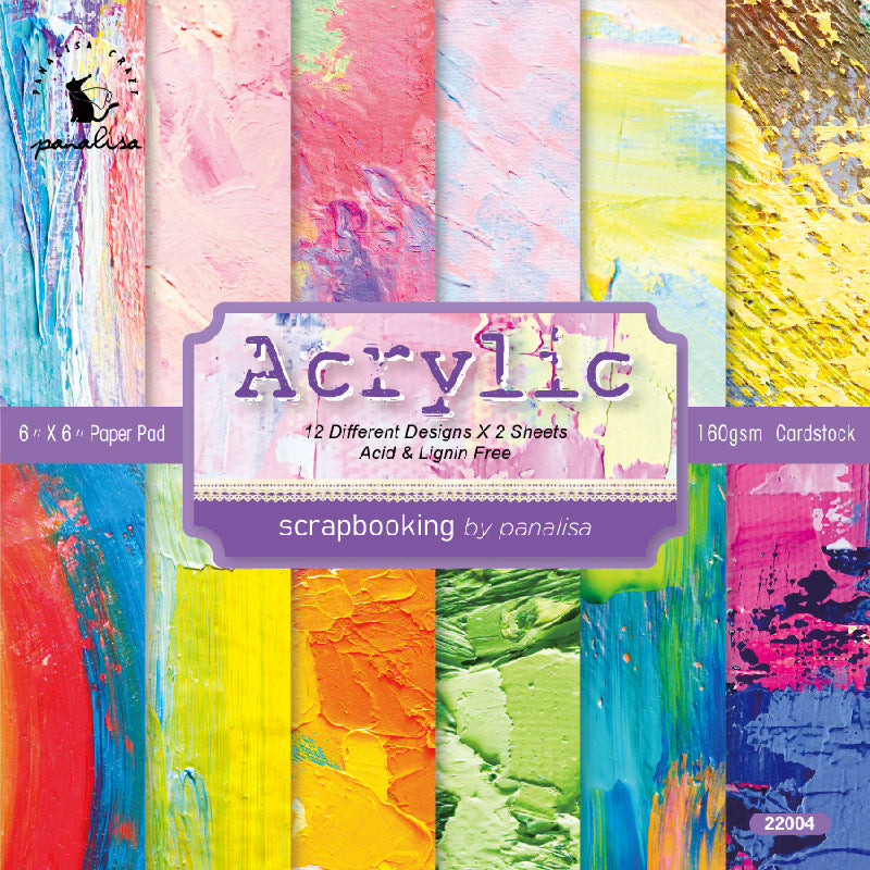 24pcs Scrapbook Paper Journal Material Pigment Background Single Sided Paper