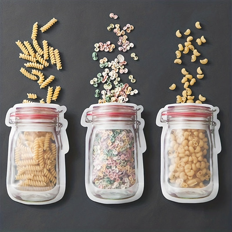 Reusable Mason Jar Bottle Bag Sealing Food Storage Bag, Pack of 10 12 20