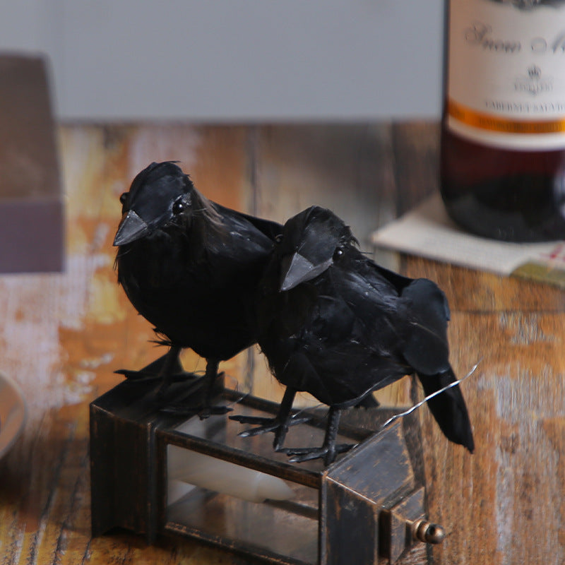 Halloween Feather Crow Desktop Decorations Simulation Photography Props