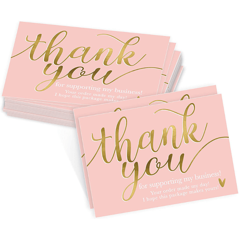 50 Sheets Thank You For Supporting My Small Business Thank You Card