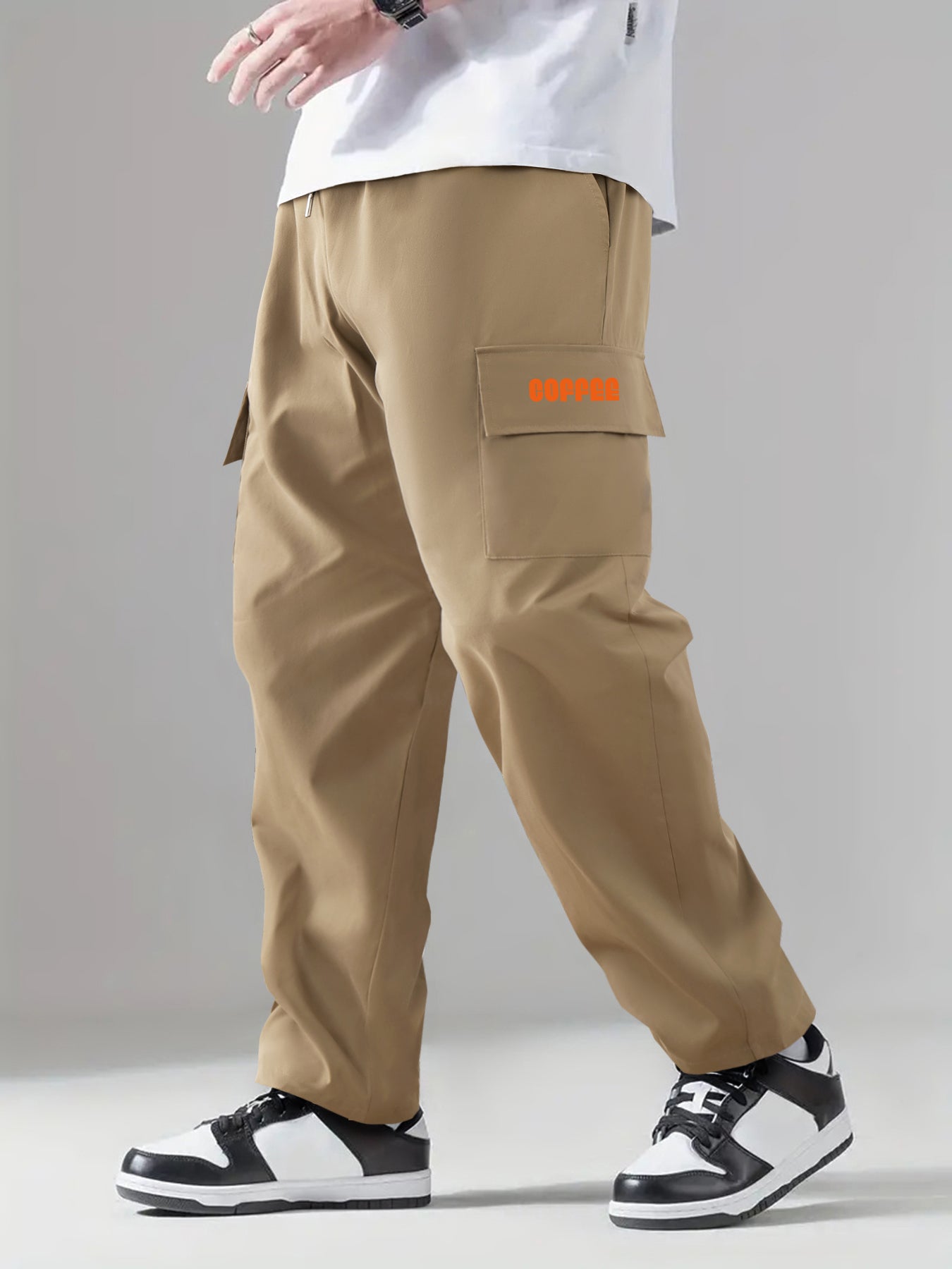 Cargo Pants Men Flap Pocket Loose Casual Outdoor Work Pants