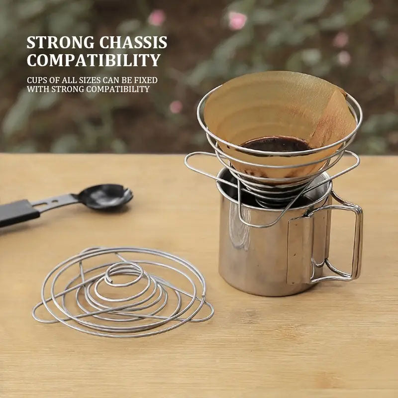 Portable Stainless Steel Coffee Drip Rack for Camping
