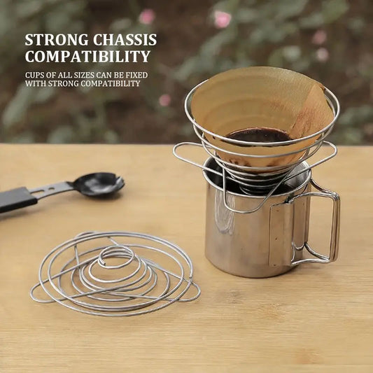 Portable Stainless Steel Coffee Drip Rack for Camping