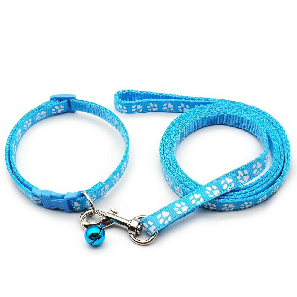 Paw Pattern Pet Collar & Leash Set for Outdoor
