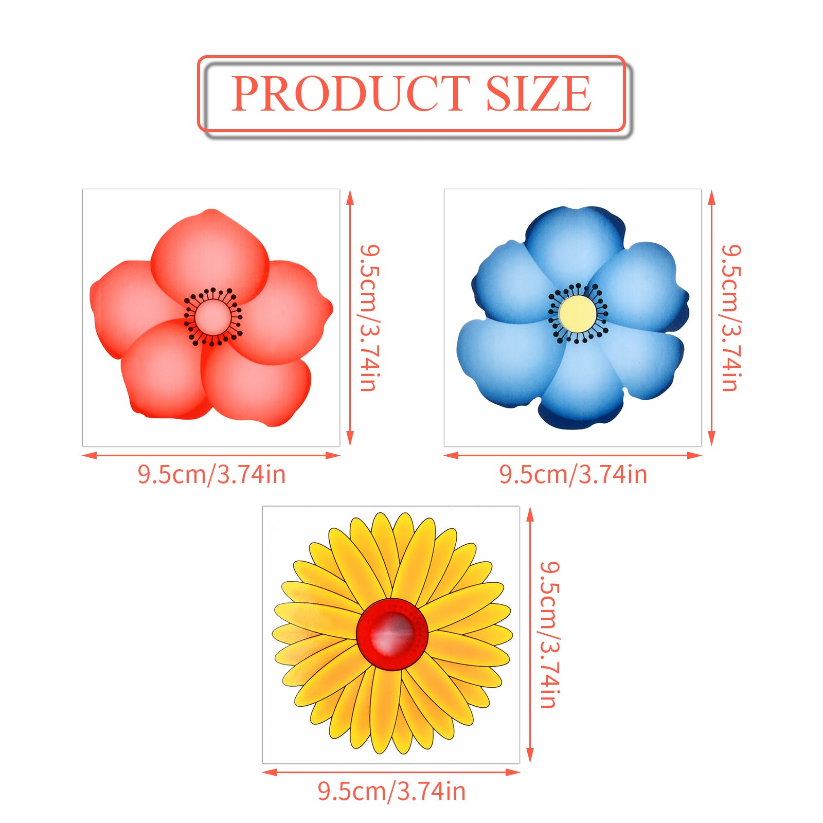 30Pcs Floral Style Fruit Fly Trap Window Sticker No Toxic Fly Paper For Home