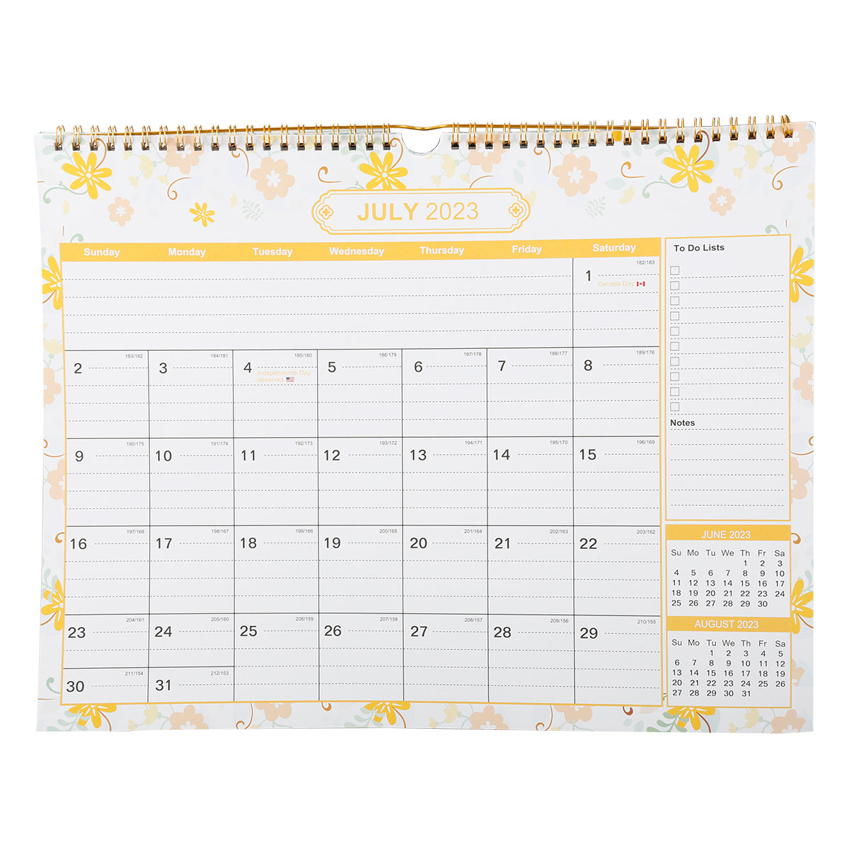 18-Month Wall Calendar Jul-Dec Binding Planner Desktop Calendar