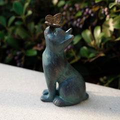 Cat With Butterfly Resin Ornament Decoration