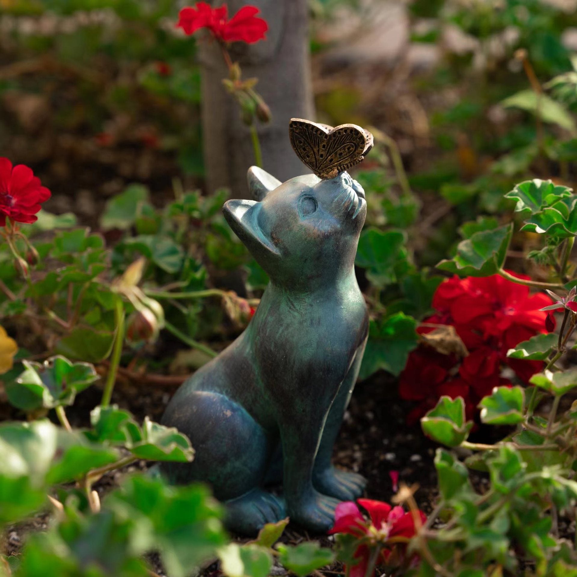 Cat With Butterfly Resin Ornament Decoration