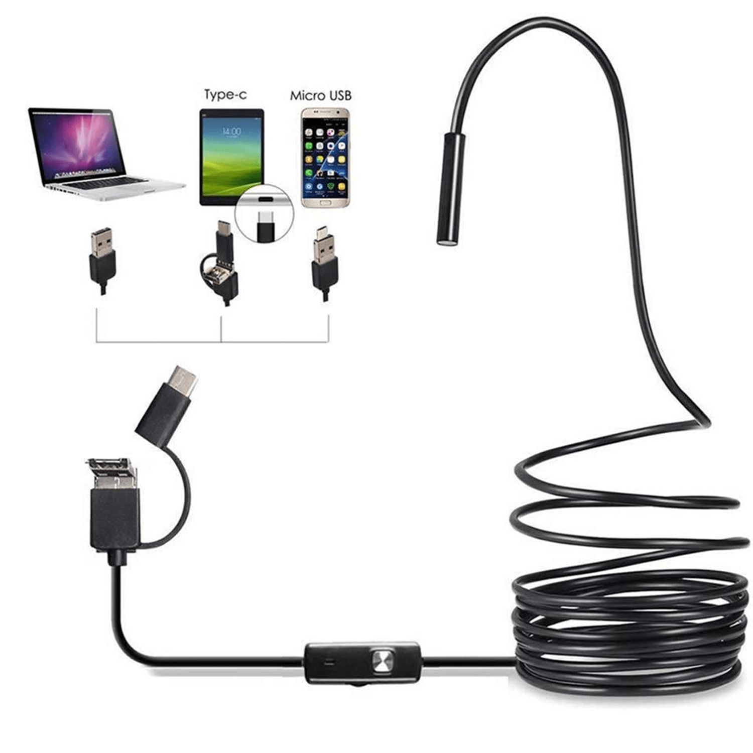 7mm Endoscope Camera 1.5m Lens Android Computer Type c USB