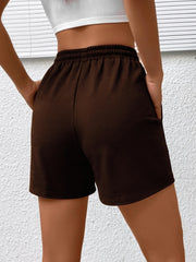 Coconut Tree Print High Rise Plus Size Sports Shorts