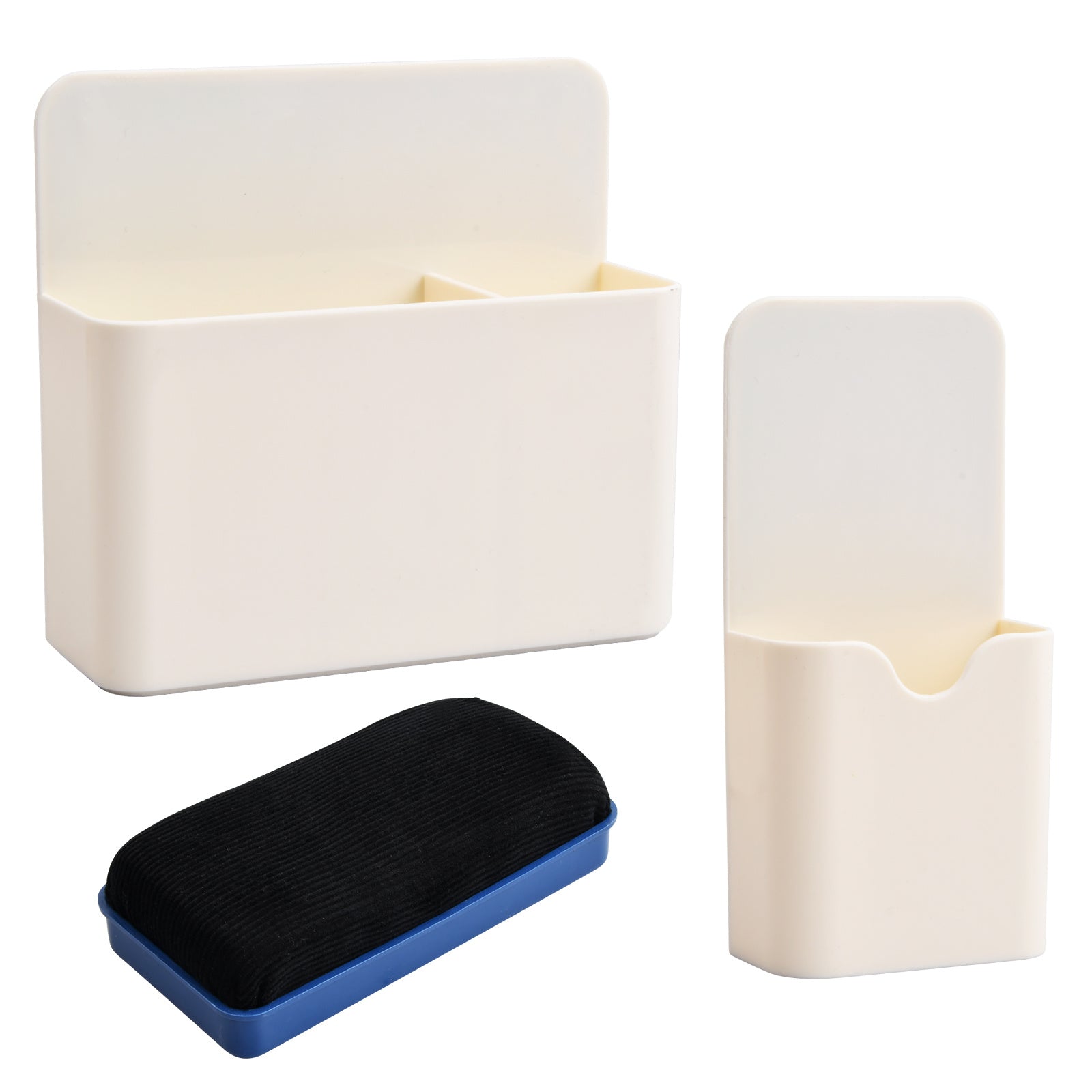 Magnetic Marker Holder Organizer Cup w/2 Erasers for Whiteboard Refrigerator