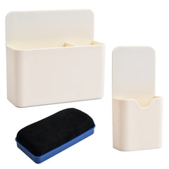 Magnetic Marker Holder Organizer Cup w/2 Erasers for Whiteboard Refrigerator