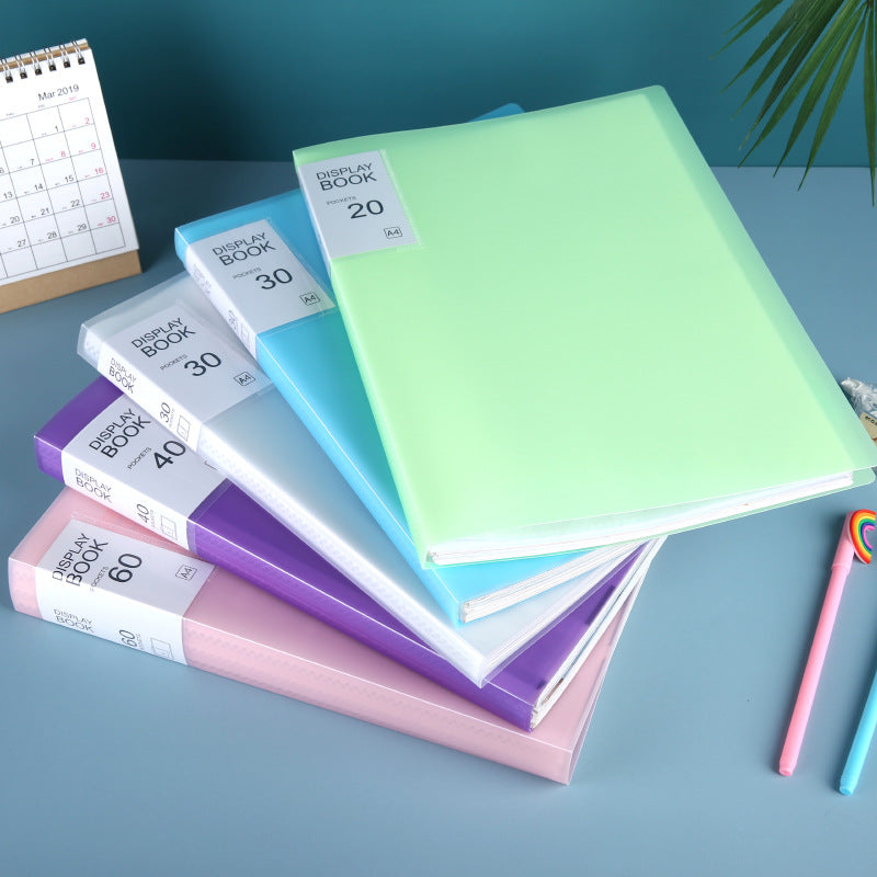 A4 Data Book Transparent Folder Pp Student Awards Test Organizer