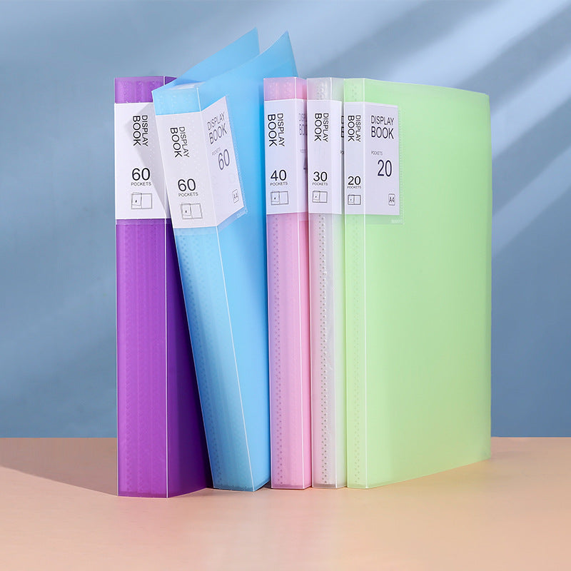 A4 Data Book Transparent Folder Pp Student Awards Test Organizer