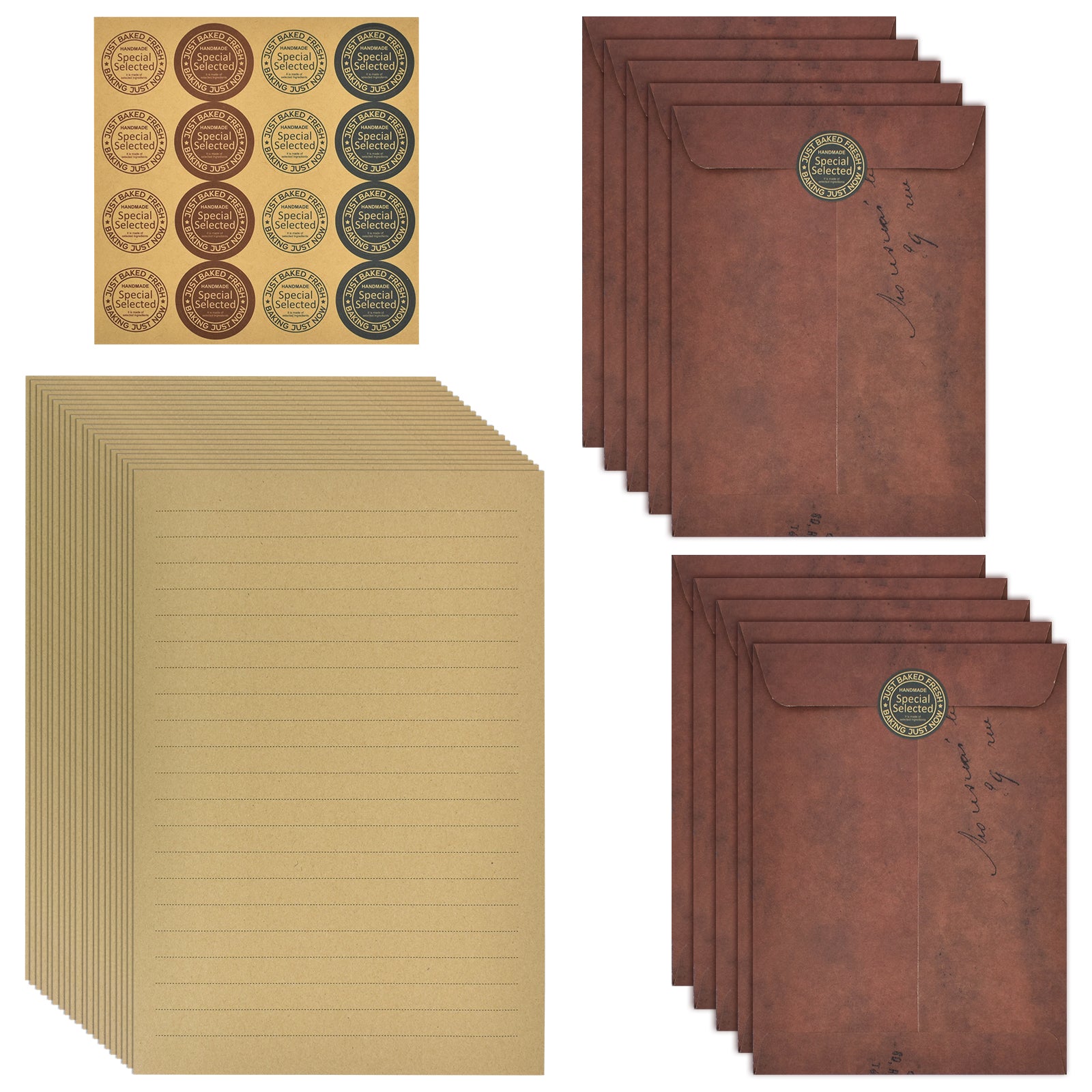 Vintage Letter Head & Envelopes Set, 32 Sheets A5 Lined