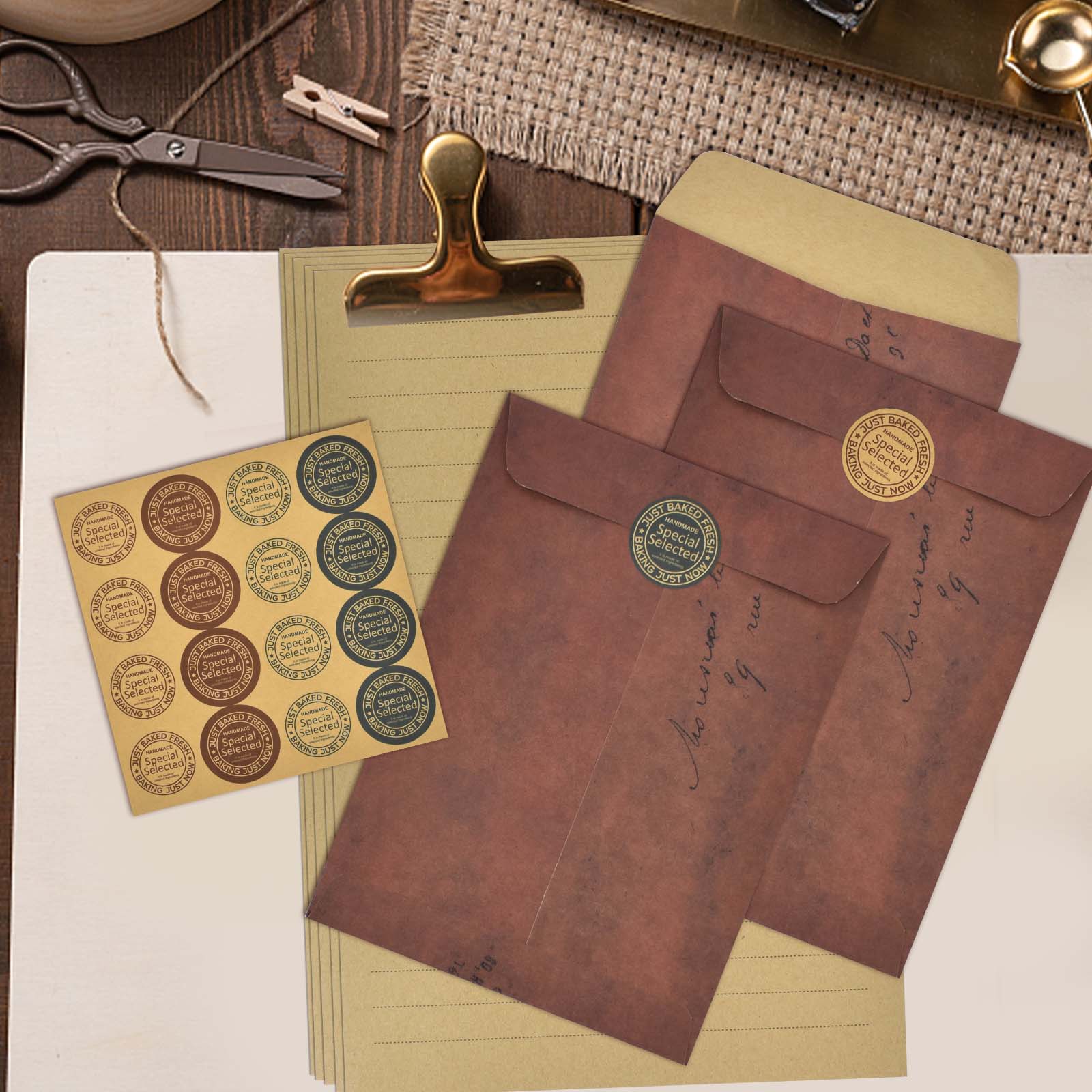 Vintage Letter Head & Envelopes Set, 32 Sheets A5 Lined