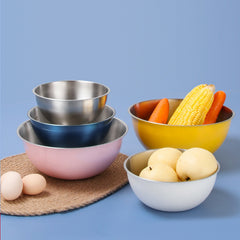 3pc Stainless Steel Mixing Bowl Set for Food Storage & Meal Prep