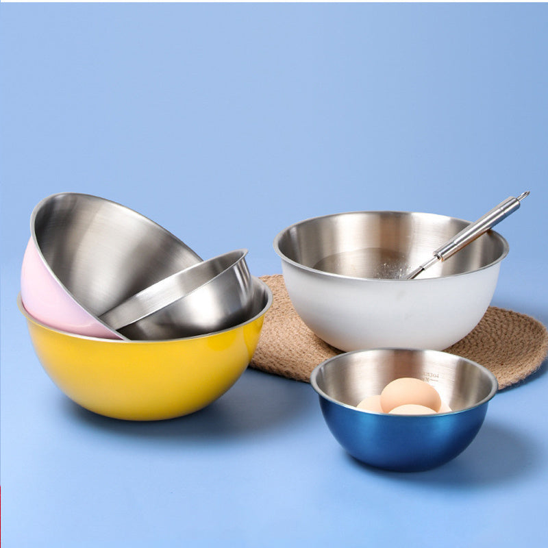 3pc Stainless Steel Mixing Bowl Set for Food Storage & Meal Prep
