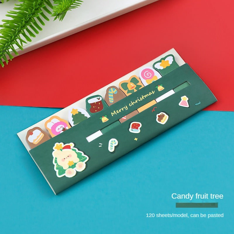 120pcs Christmas Sticky Notes Set Student Index Notepad School Office Stationery