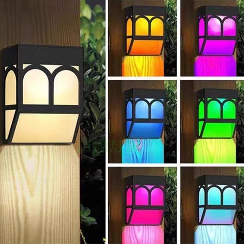 Solar Wall Lamp Vintage Deck Light Outdoor Waterproof Patio Garden Landscape