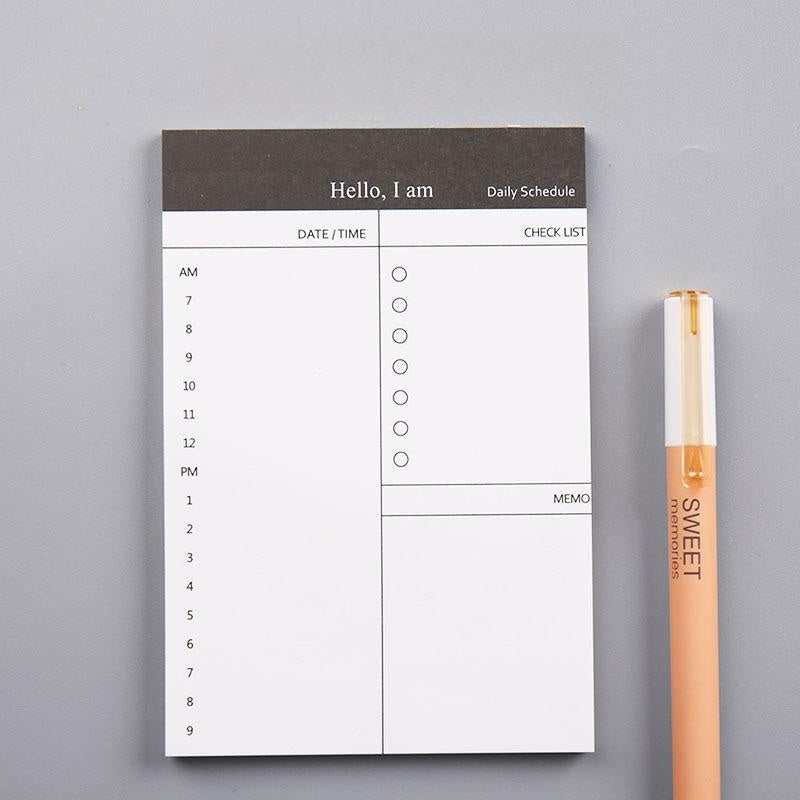 Tear-Away Daily Planner Book with Stickers and Sticky Notes