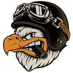 Eagle Biker Helmet Sticker - Bold Personality Statement