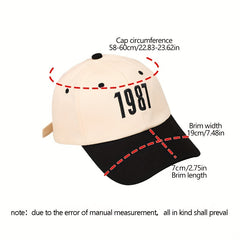 1987 Embroidery Cotton Baseball Cap Vintage Couple Sun Hat