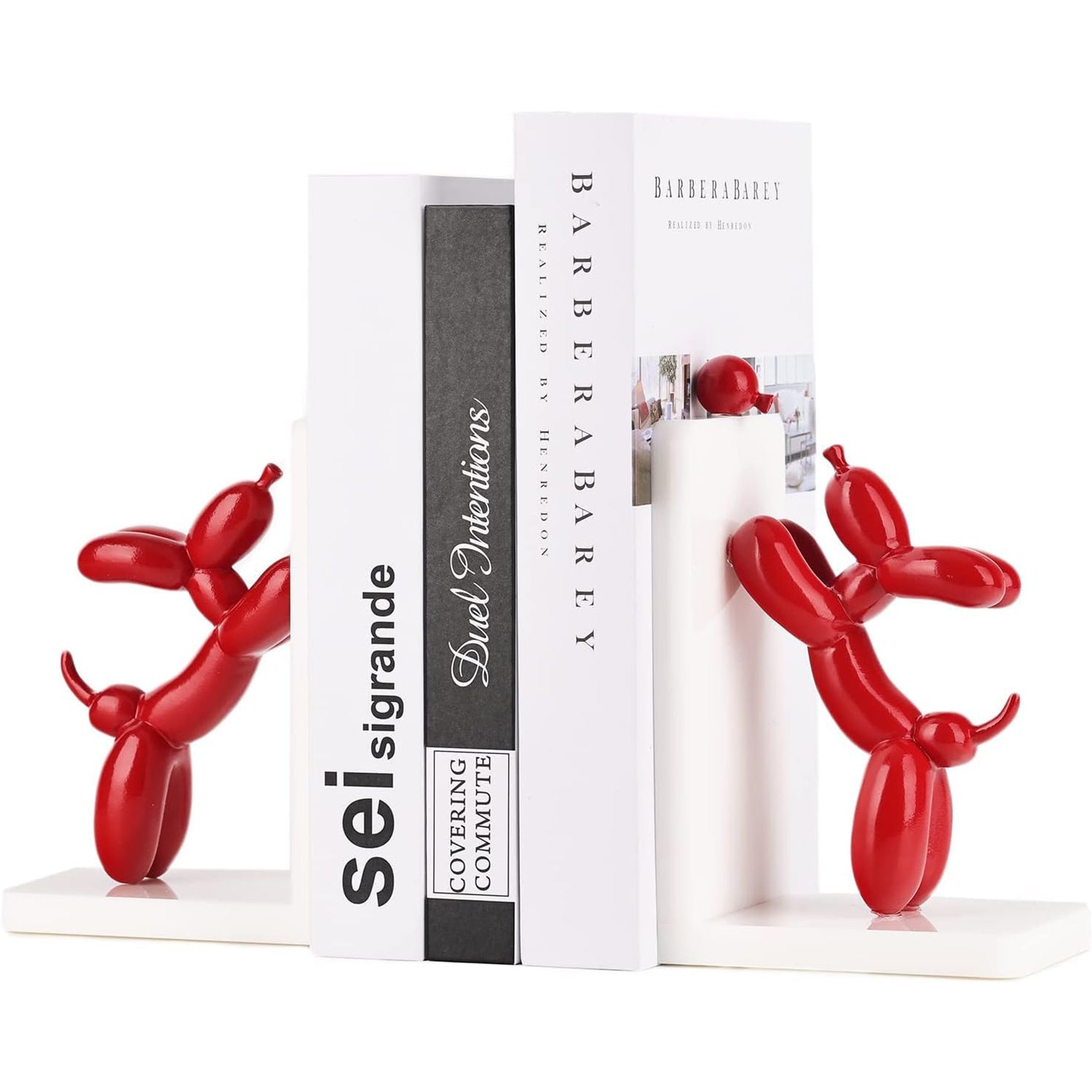 Resin Balloon Dog Book Ends Modern Home Decor