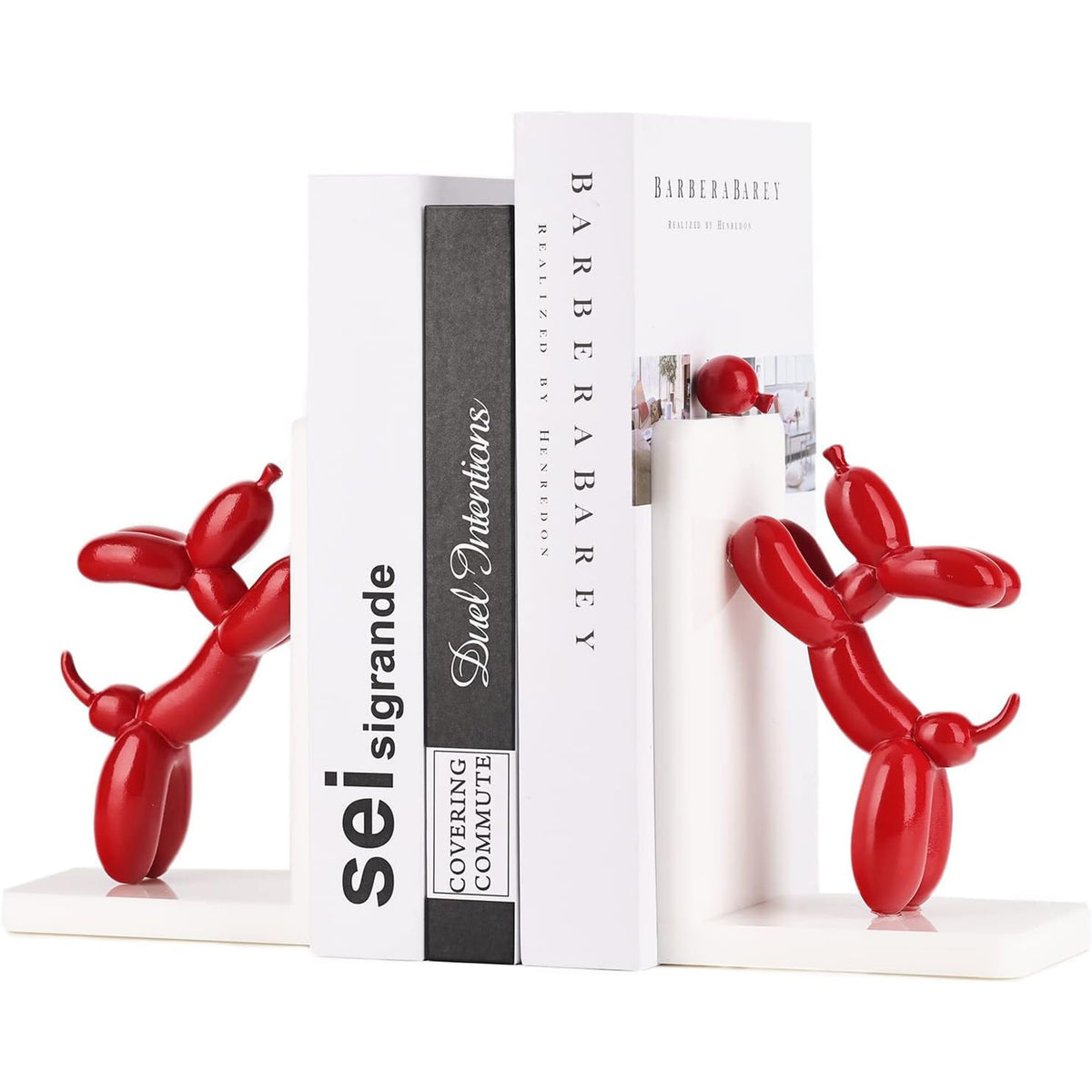Resin Balloon Dog Book Ends Modern Home Decor