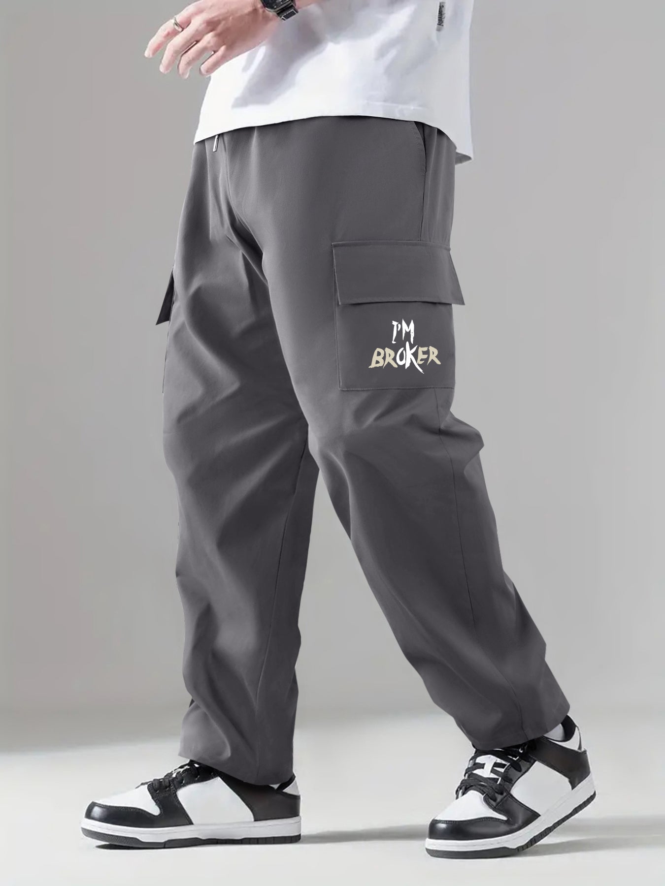 Cargo Pants Men's Flap Pocket Trousers Loose Casual Outdoor Pants