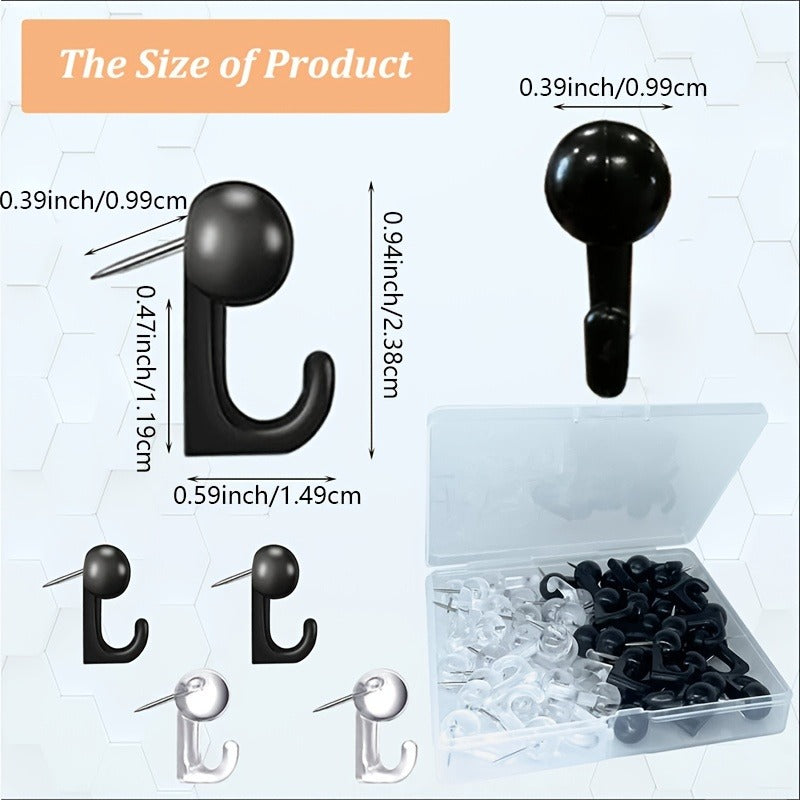 50pcs Push Pins Hooks Plastic Decorative Thumb Tacks Home Office School Supplies