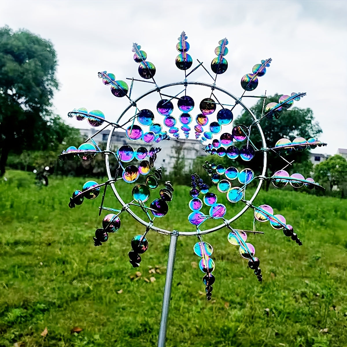 Metal Windmill Wind Catcher Garden Weather Vane Yard Decoration
