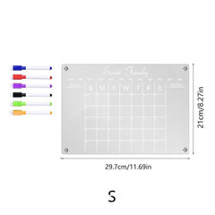 Magnetic Acrylic Week Plan Note Board