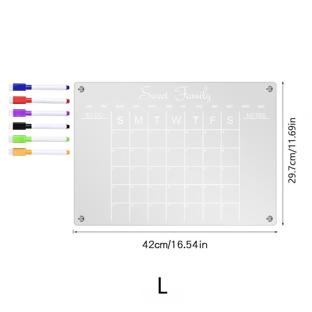 Magnetic Acrylic Week Plan Note Board