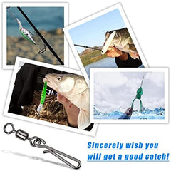 50pcs Stainless Steel Fishing Swivel Ring with Pin Clips for Freshwater