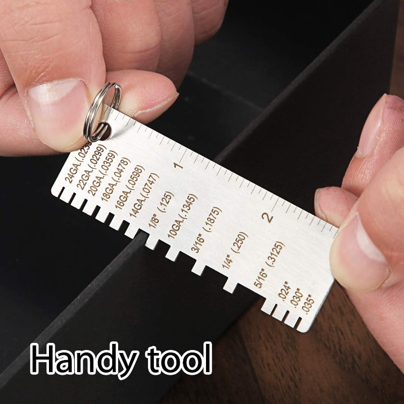 Stainless Steel Welding Gauge Dual Sided Round Wire Sheet Measurement Tool