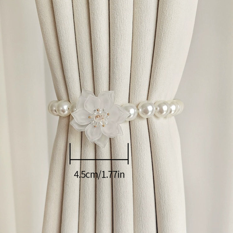 Faux Pearl Curtain Strap French Buckle & Curtain Holdback