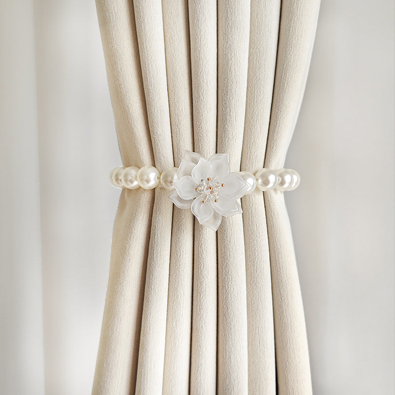 Faux Pearl Curtain Strap French Buckle & Curtain Holdback