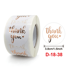 500 Thank You Sealing Stickers Roll - 54.3x81cm Self-Adhesive Labels