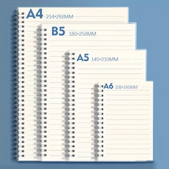 Coil Minimalist Student Notebook Blank Grid Spiral Work Notebook B5